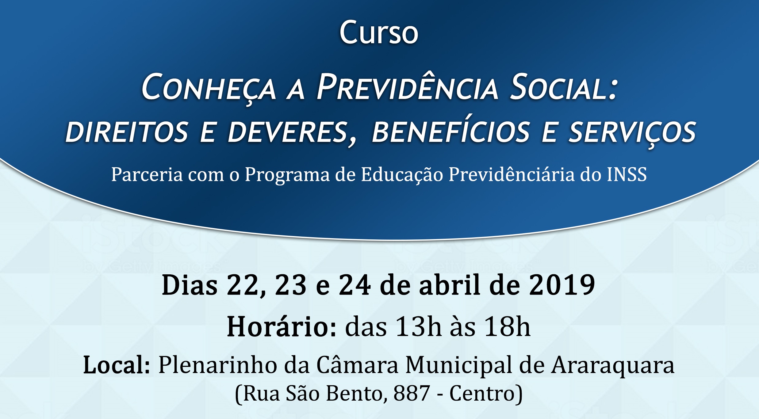 Curso CONHEÇA A PREVIDÊNCIA SOCIAL